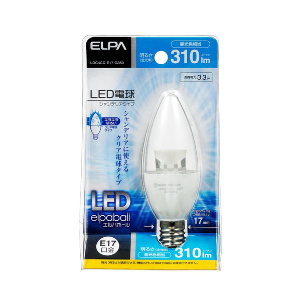エルパ ELPA LED電球 シャンデリア球形 長寿命 E17 LDC4CD-E17-G350