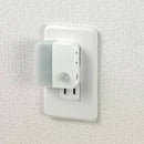 ELPA LEDナイトライト コンセント式 明暗＆人感センサー AC差込口付 白色光 PM-LC301（W） 1個