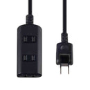 エルパ ELPA 扉付電源タップ AC 3個口 1m ブラック WBT-N3010B