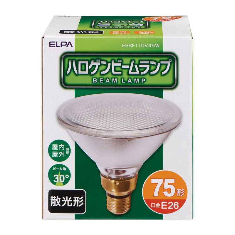 エルパ ELPA ハロゲンビームランプ散光 白熱電球 E26 45W EBRF110V45W