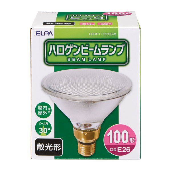 Elpa ELPA halogen beam lamp 100W type diffused light bulb lighting E26 65W 800lm EBRF110V65W