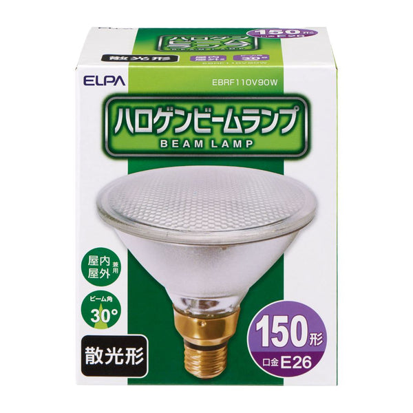 エルパ ELPA ハロゲンビームランプ散光 白熱電球 E26 90W EBRF110V90W