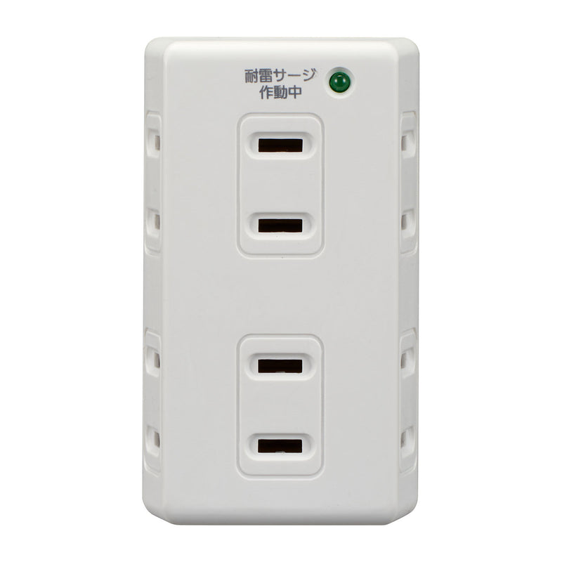 Asahi Electric ELPA Lightning-resistant 6-outlet tap outlet A-S600(W)