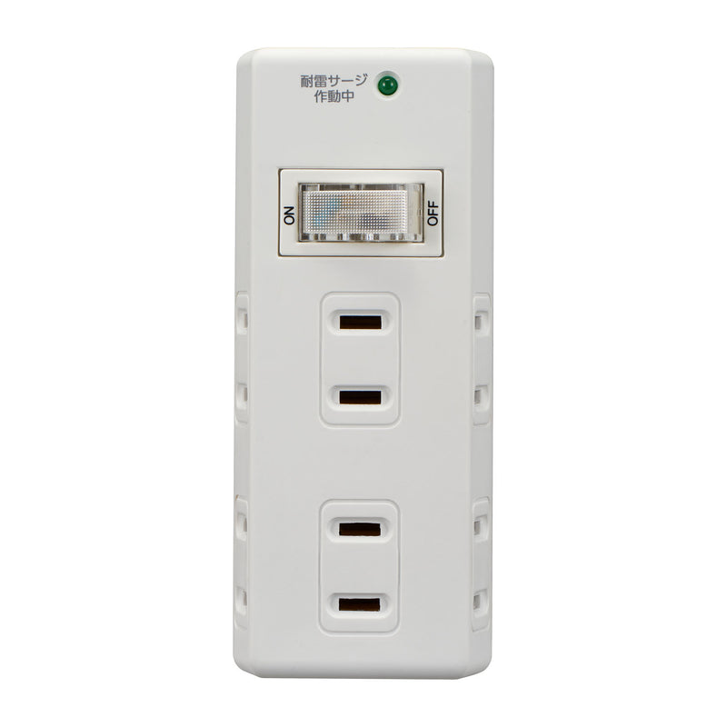 Asahi Electric ELPA 6-outlet tap outlet with lightning-proof central switch A-S600SW(W)