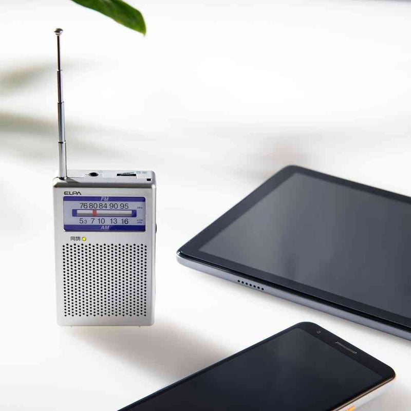 ELPA AM／FMポケットラジオ ER-P60F 1個