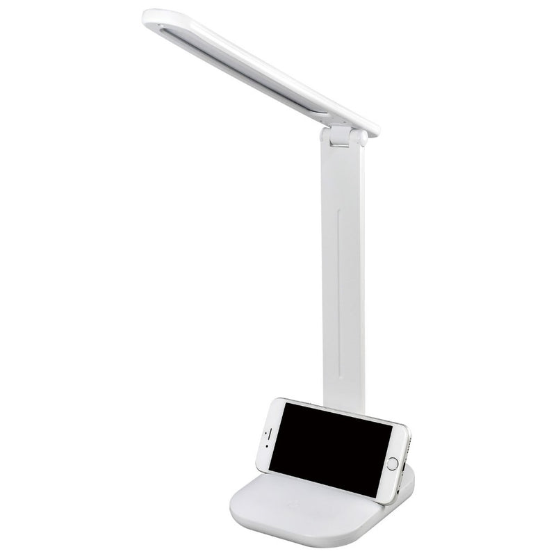 エルパ ELPA LEDデスクライト 無段階調光 スマホを置ける USB電源 AS-LED09（W）