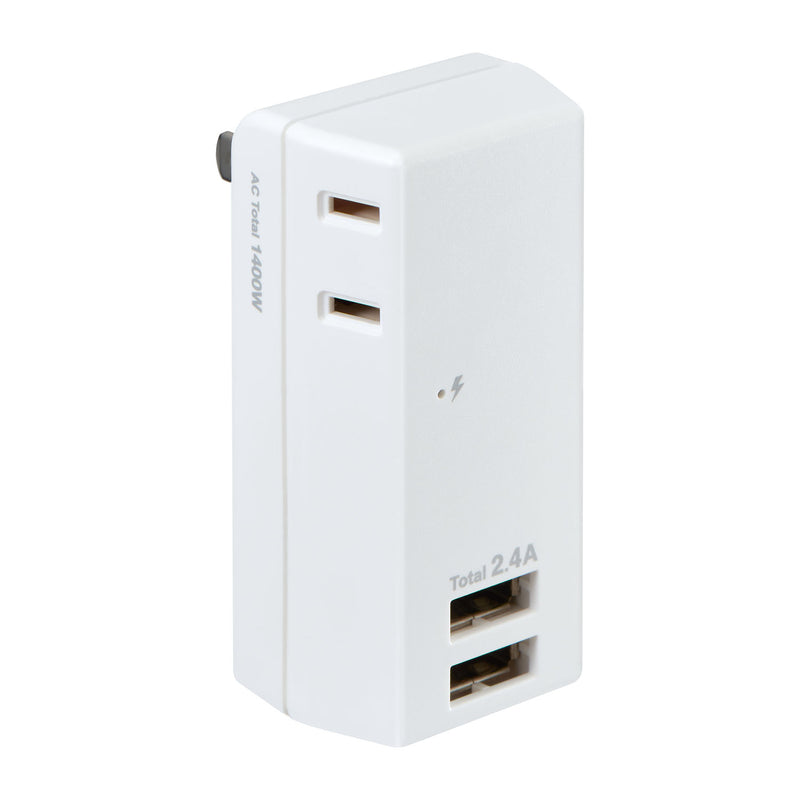 Asahi Electric ELPA 防雷 USB Tap 2 端口 2.4A UA-222SL