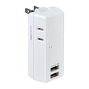 エルパ ELPA 耐雷USBタップ 2個口2ポート2.4A 雷ガード 収納プラグ 過電流保護 UA-222SB