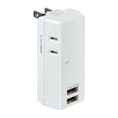 エルパ ELPA 耐雷USBタップ 2個口2ポート2.4A 雷ガード 収納プラグ 過電流保護 UA-222SB