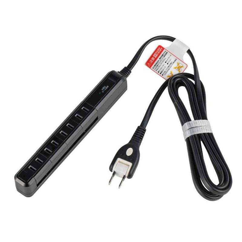 エルパ ELPA 耐雷電源タップ  4個口 2m スリム回転タップ ブラック WBS-SL402SB