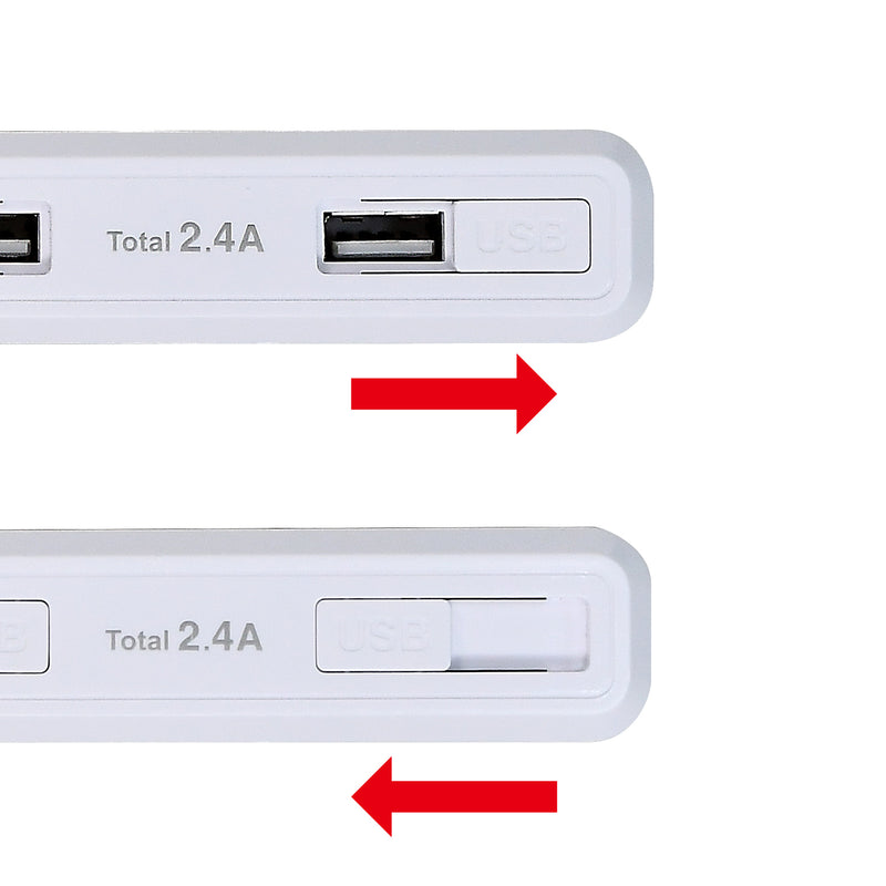 Asahi Electric Elpa 4P2m Slim Rotating USB Tap WBS-SL402USB(W)