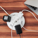 Asahi Electric ELPA Round USB Tap 6P 2m Centralized Switch with Built-in Breaker WLS-R6332BUA(W)