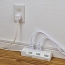 エルパ ELPA 耐雷スイッチ付タップ3P1M 雷ガード LEDランプでON／OFFが分かりやすい 省電力 WLK-31S（W）