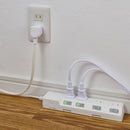 エルパ ELPA 耐雷スイッチ付タップ4P1M 雷ガード LEDランプでON／OFFが分かりやすい 省電力 WLK-41S（W）