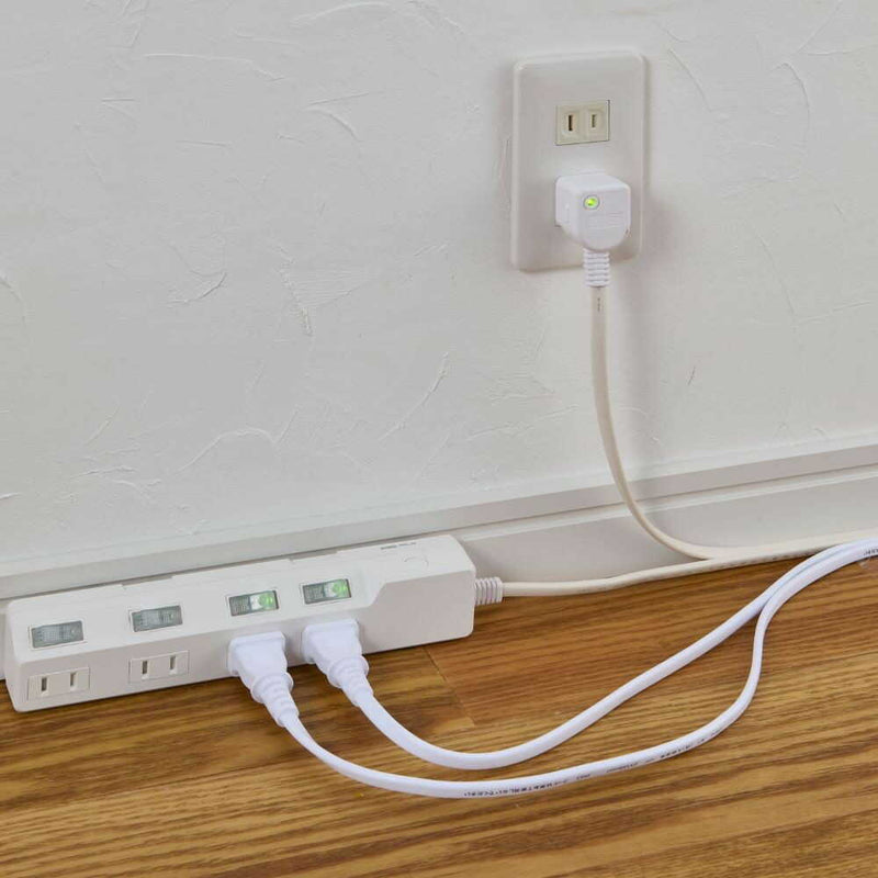 エルパ ELPA 耐雷スイッチ付タップ4P1M 雷ガード LEDランプでON／OFFが分かりやすい 省電力 WLK-41S（W）
