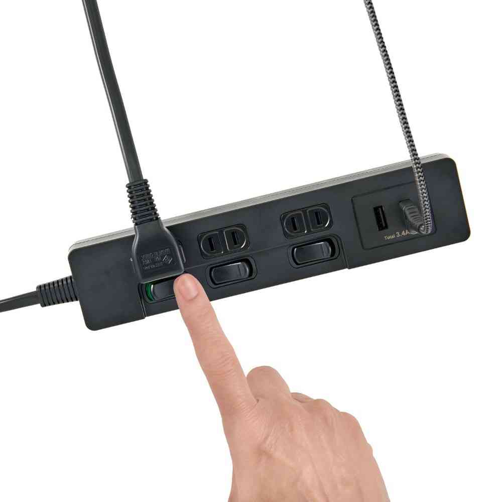 エルパ ELPA 電源タップ ランプレス個別スイッチ AC 3個口 USB-A×2 2m