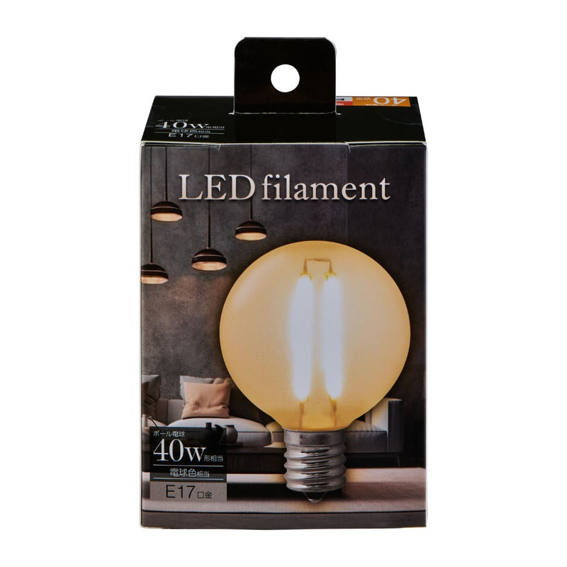 エルパ ELPA フィラメントLED装飾電球 ミニボール E17 LDG4CL-G-E17-F604