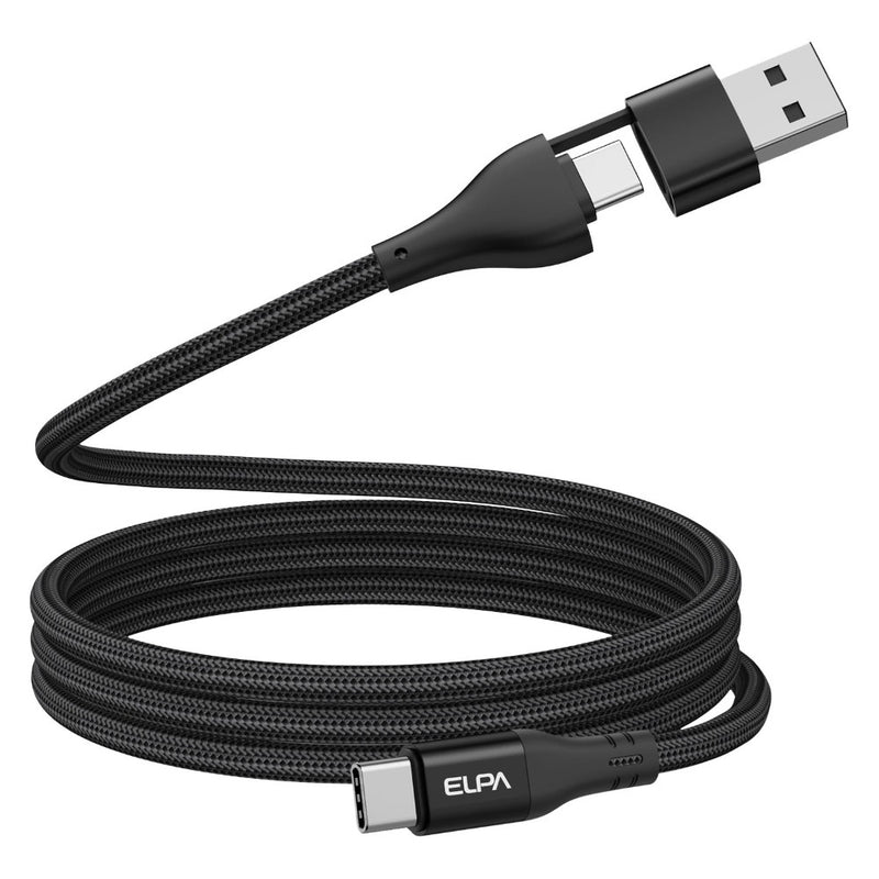 エルパ ELPA マグネットUSBケーブル ラウンド A＆CtoC MCA-ACC1060