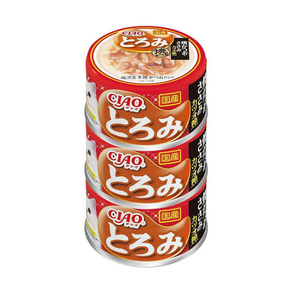 いなば チャオ とろみ焼かつおささみカツオ節入り3缶 80g×3個