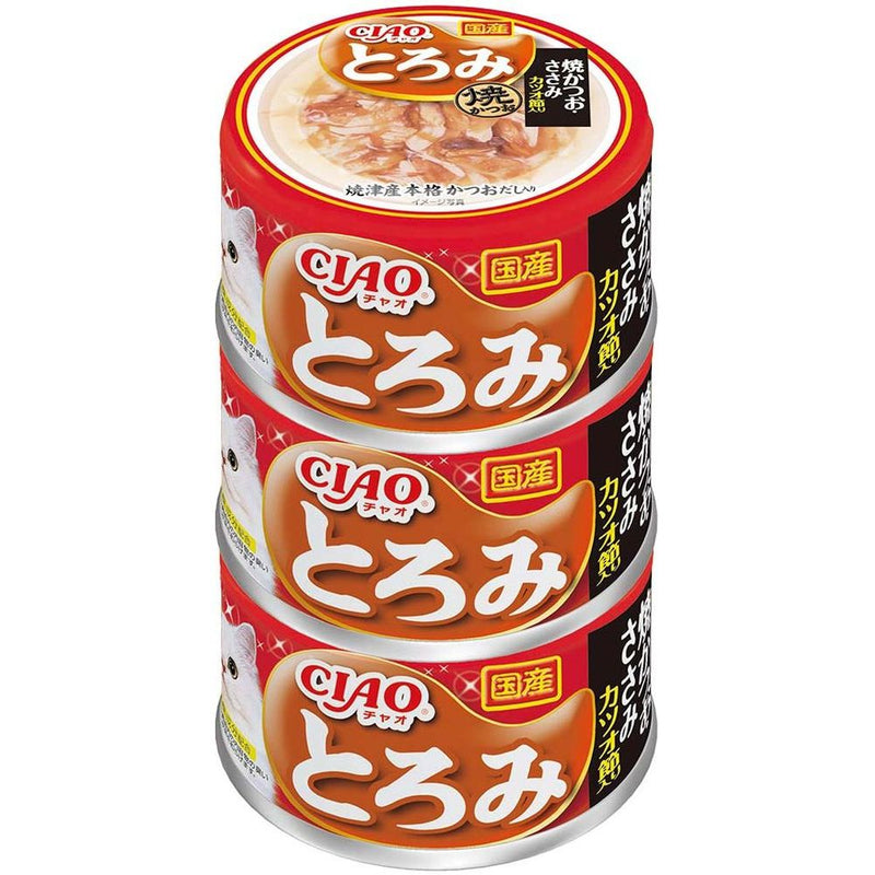 チャオとろみ焼かつおささみカツオ節入り３缶 ８０ｇ×３