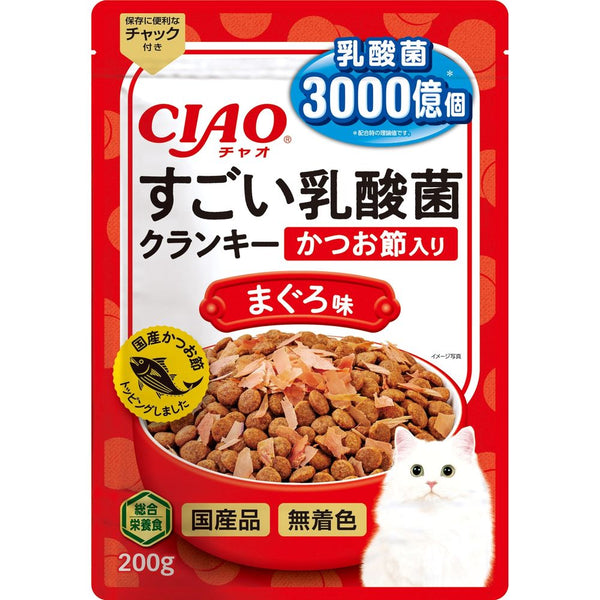 いなばペットフード CIAO すごい乳酸菌クランキー かつお節入り まぐろ味 200g