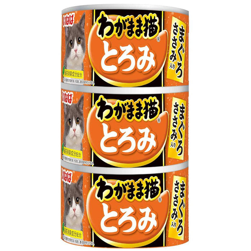 いなば　わがまま猫　とろみ　まぐろ　ささみ入り １４０ｇ×３缶