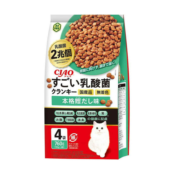 いなば CIAO すごい乳酸菌クランキー 本格鰹だし味 190g×4袋