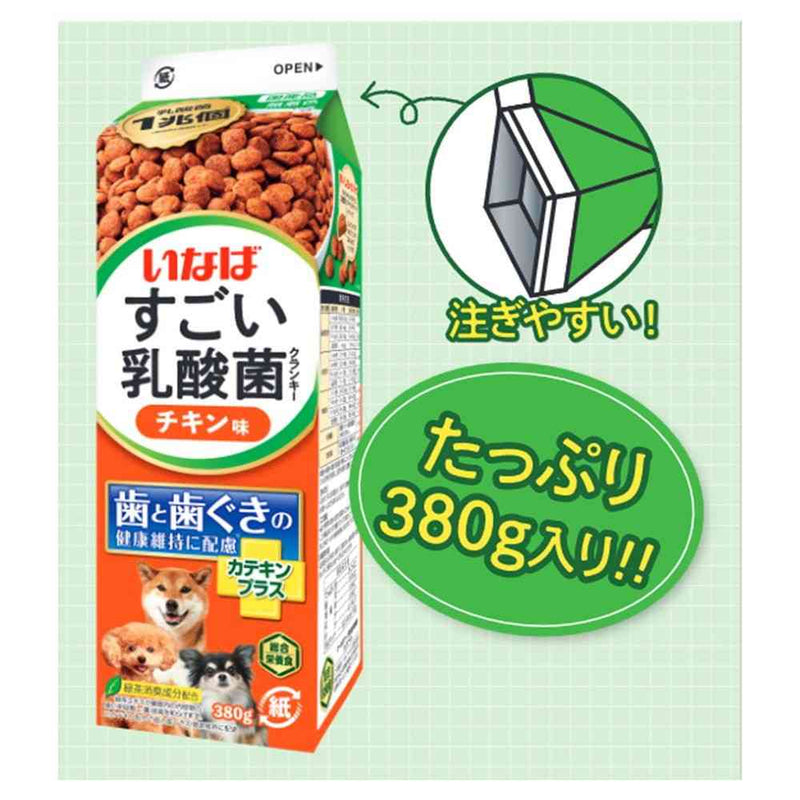いなばペットフード すごい乳酸菌 クランキー牛乳パック チキン味 380g