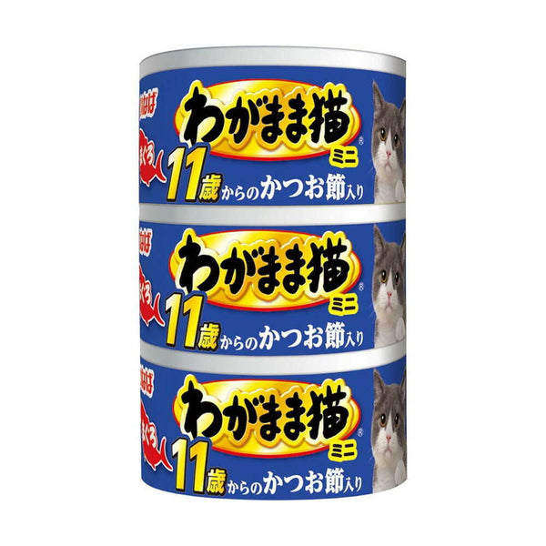 いなば わがまま猫 まぐろミニ3缶11歳からのかつお節入り まぐろ 60g×3