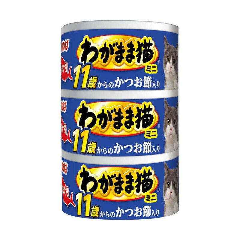 いなば わがまま猫 まぐろミニ3缶11歳からのかつお節入り まぐろ 60g×3