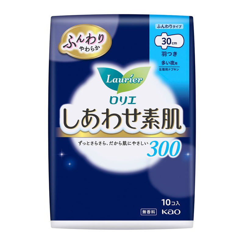 花王 ロリエ しあわせ素肌 多い夜用300 羽つき 10個