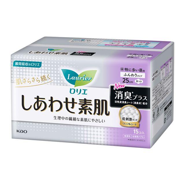 Kao Laurier Shiawase bare skin deodorant plus for heavy daytime with wings 15 pieces