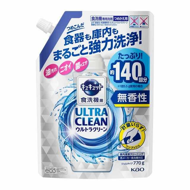 花王洗碗机 CuCute Ultra Clean 无香型替换装 770g