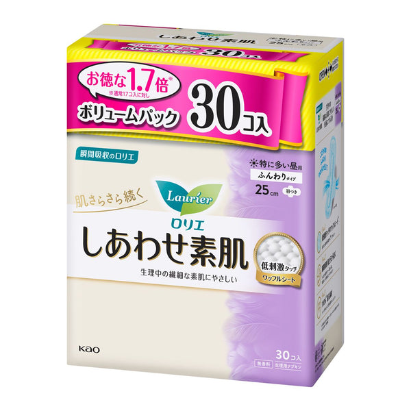 花王 ロリエ　しあわせ素肌　ボリュームパック　特に多い昼用２５ｃｍ　羽つき　