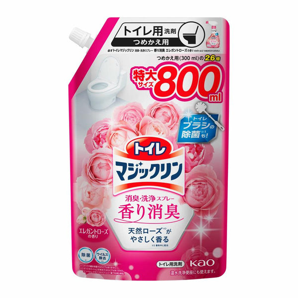 花王 トイレマジックリン消臭・洗浄スプレー 香り消臭 エレガントローズの香り つめかえ用 800ml