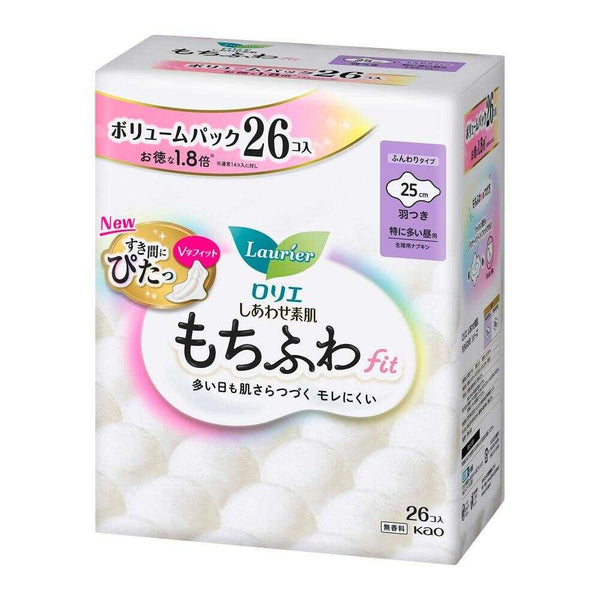 花王 ロリエしあわせ素肌もちふわfitボリューム特多昼羽付 26個