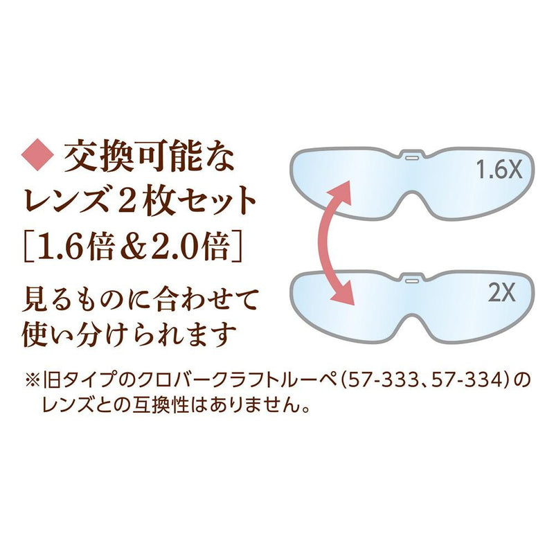クロバー クラフトルーペ 1.6倍＆2.0倍 57-335 メーカー直送 ▼返品・キャンセル不可【他商品との同時購入不可】