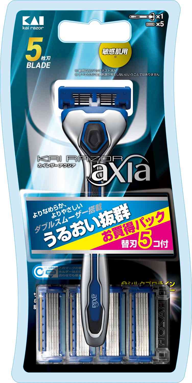 貝印 KAIRAZOR axia コンボパック ホルダー+替刃5個付