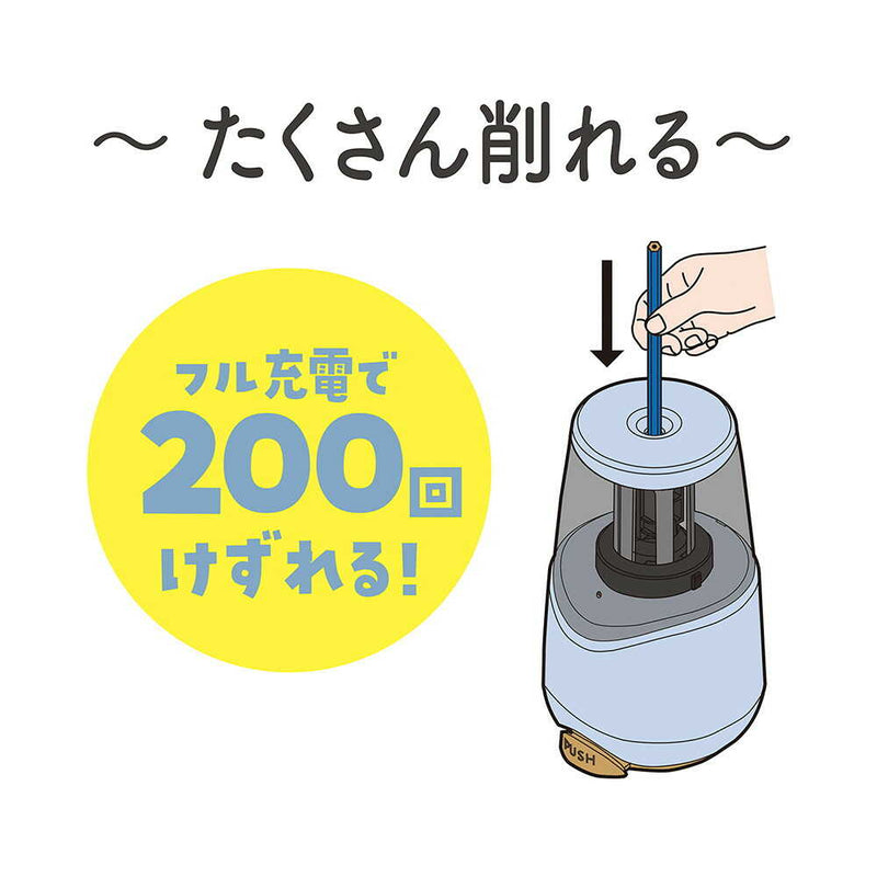 クツワ ミラガク充電式鉛筆けずり ヌーディーローズ 372g