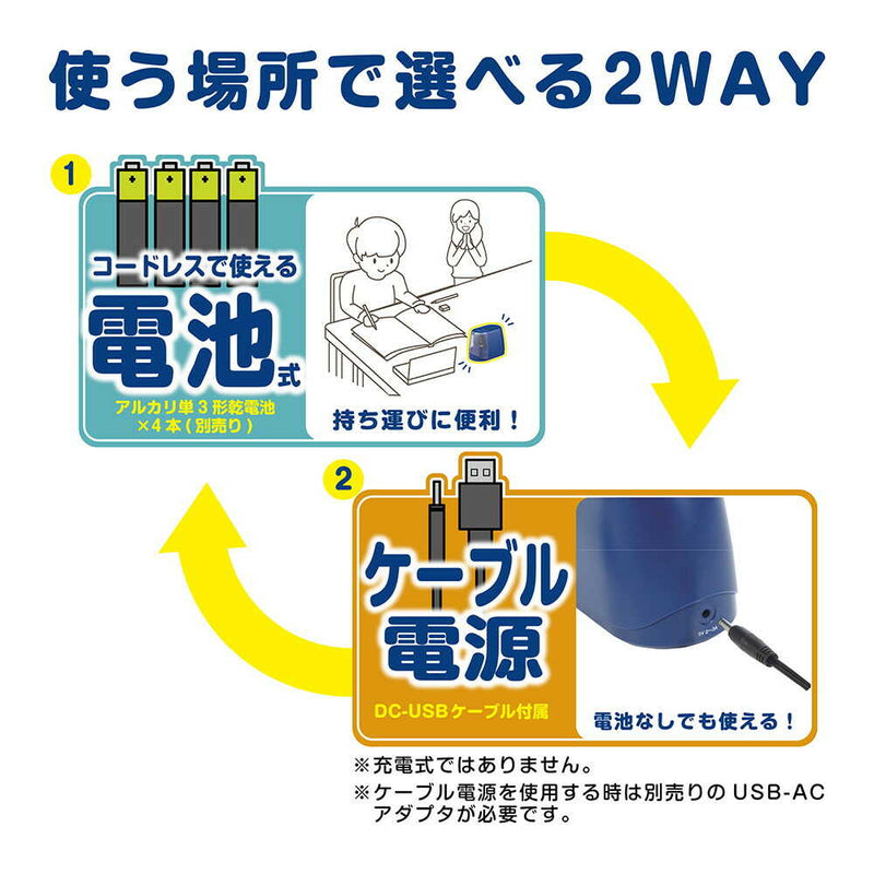 クツワ 電動鉛筆削りドッチモ ネイビー 238g