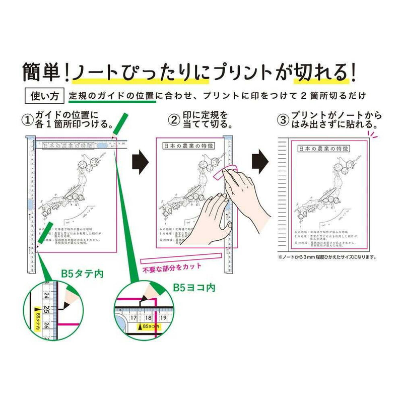 クツワ ノートぴったりに切れる定規ブルー 1個