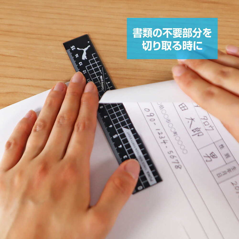 クツワ  アルミ定規 ブラック 15g