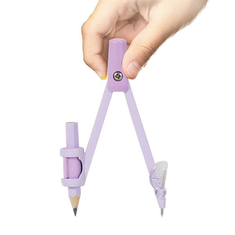 クツワ  回しやすい算数コンパス パープル 29g