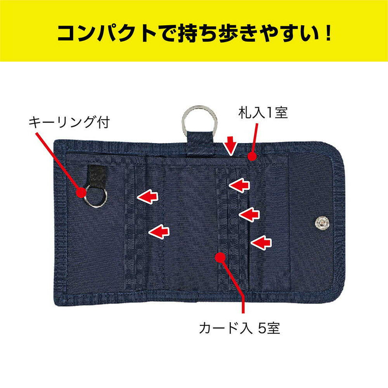 クツワ  3つ折りマルチウォレット ネイビー 72g