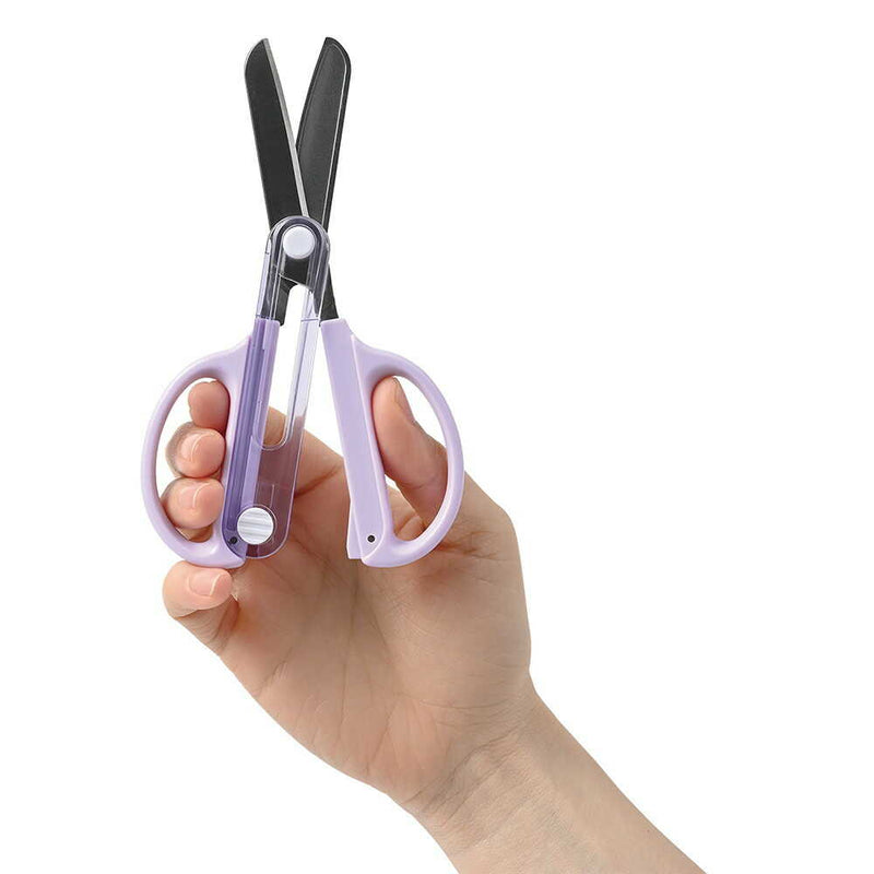 クツワ STAD キャップ一体こどもハサミ パープル 59g