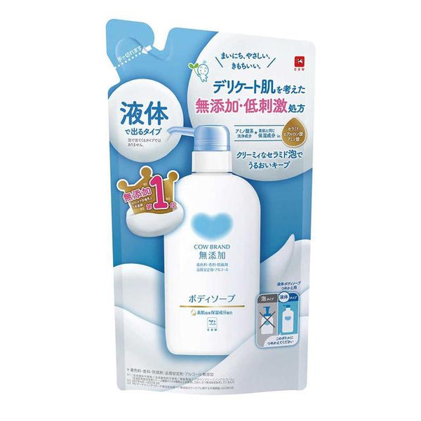 Cow brand additive-free body soap refill 380ml