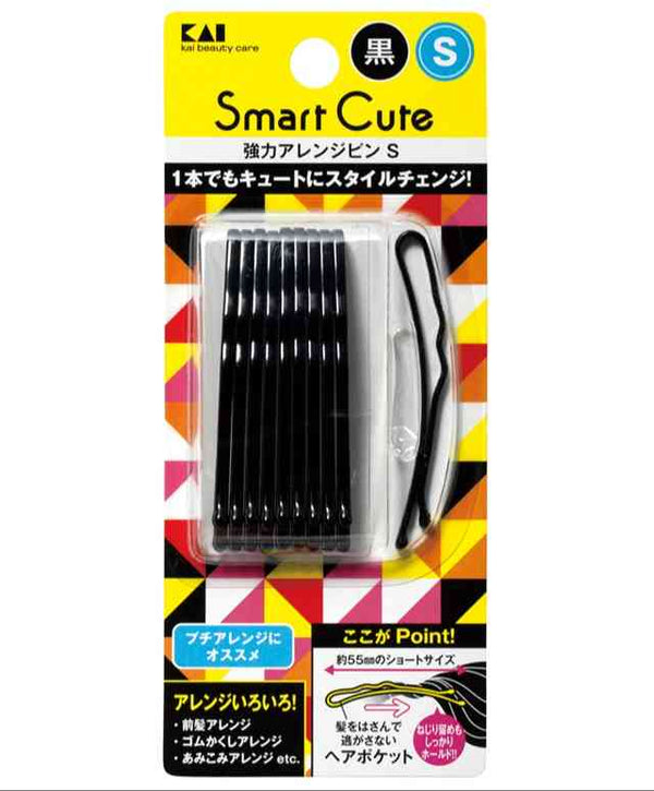 貝印 HC3318 スマートキュート 強力アレンジピンS（黒） 10本入