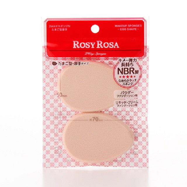 Rosy Rosa 2WAY Sponge N Egg Shaped Thick Type 2P