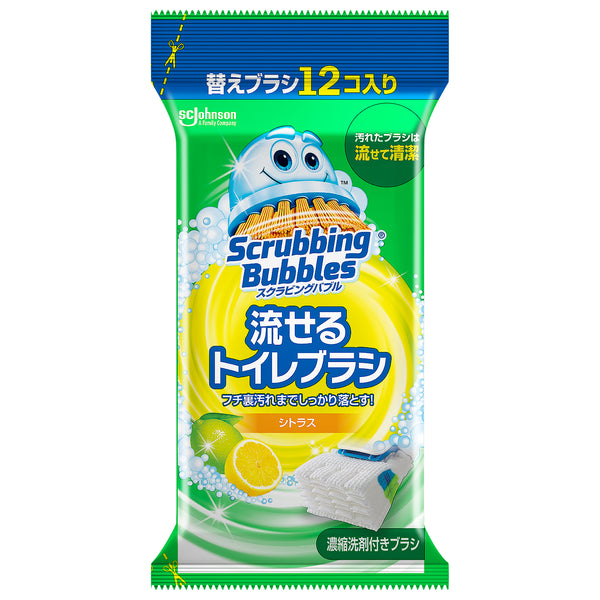 スクラビングＢ流せるトイレブラシ　シトラス替１２個