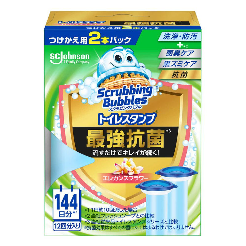 ジョンソン スクラビングバブル トイレスタンプ 最強抗菌 エレガンスフラワー つけ替え 12回分（38g×2個入）